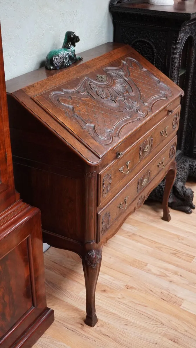 Early 20th Century French Solid Oak Bureau - Image 3