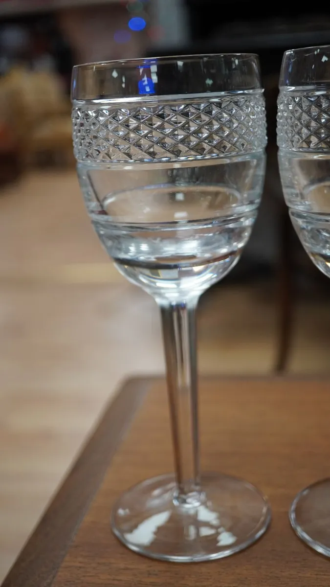 Tipperary Crystal Diamond-Cut Wine Glasses - Image 3
