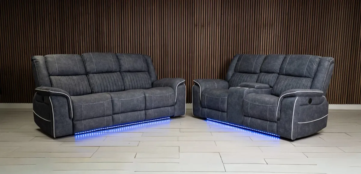Hannan 3+2 Seater Electric Micro Fabric Recliner - Image 1