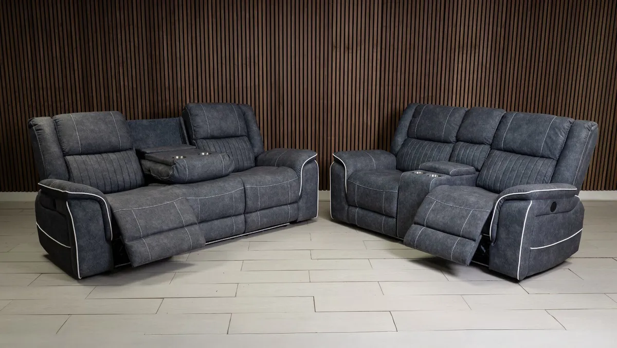 Hannan 3+2 Seater Electric Micro Fabric Recliner - Image 2