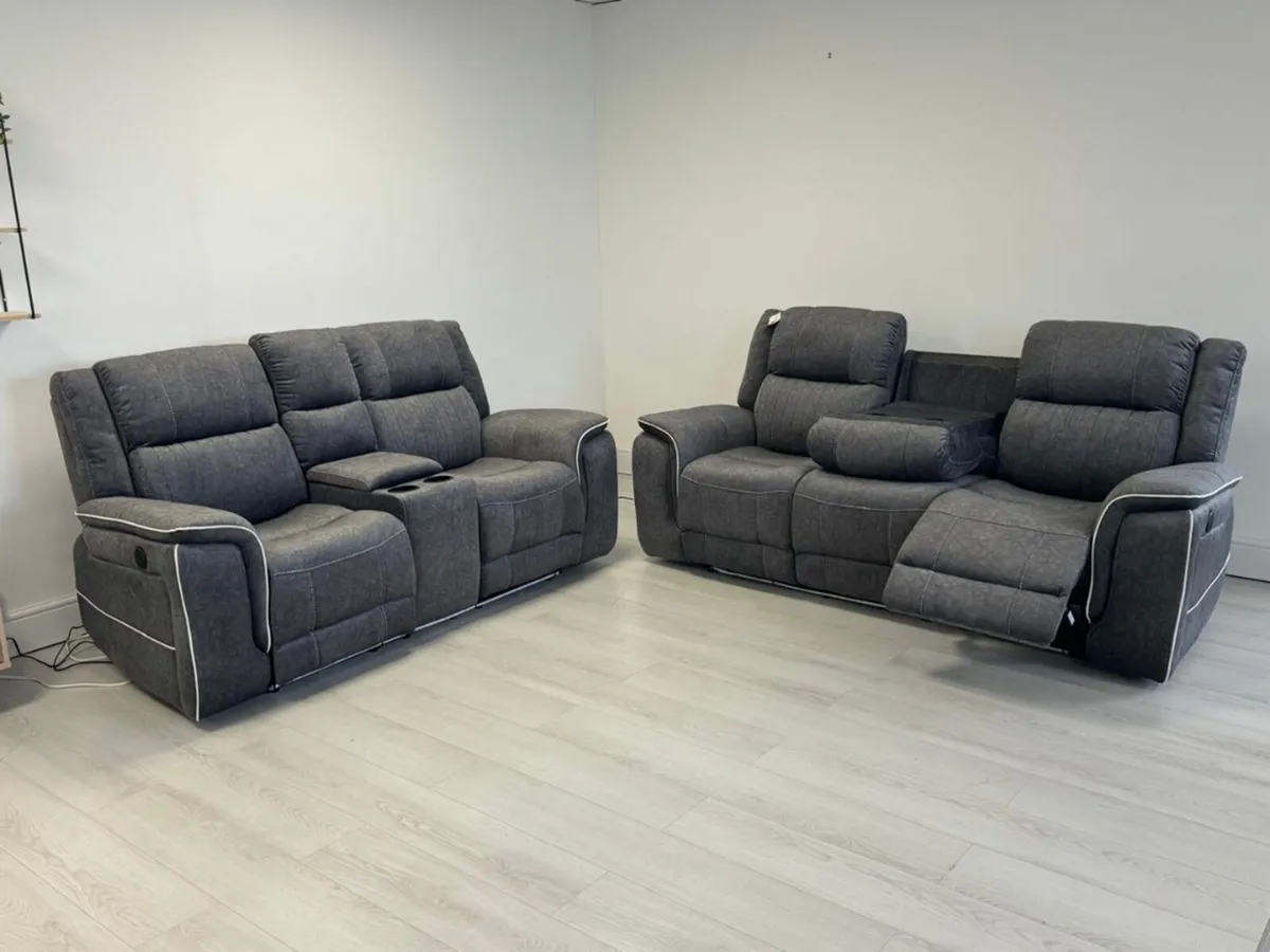 Hannan 3+2 Seater Electric Micro Fabric Recliner - Image 3