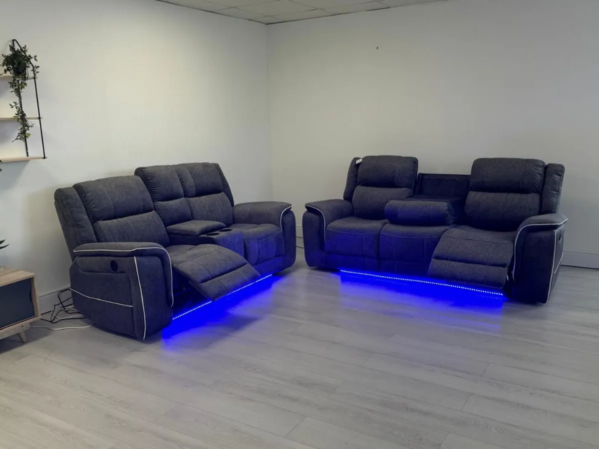Hannan 3+2 Seater Electric Micro Fabric Recliner - Image 4