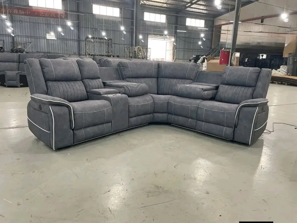 Hannan Corner Electric Micro Fabric Recliner Sofa - Image 2