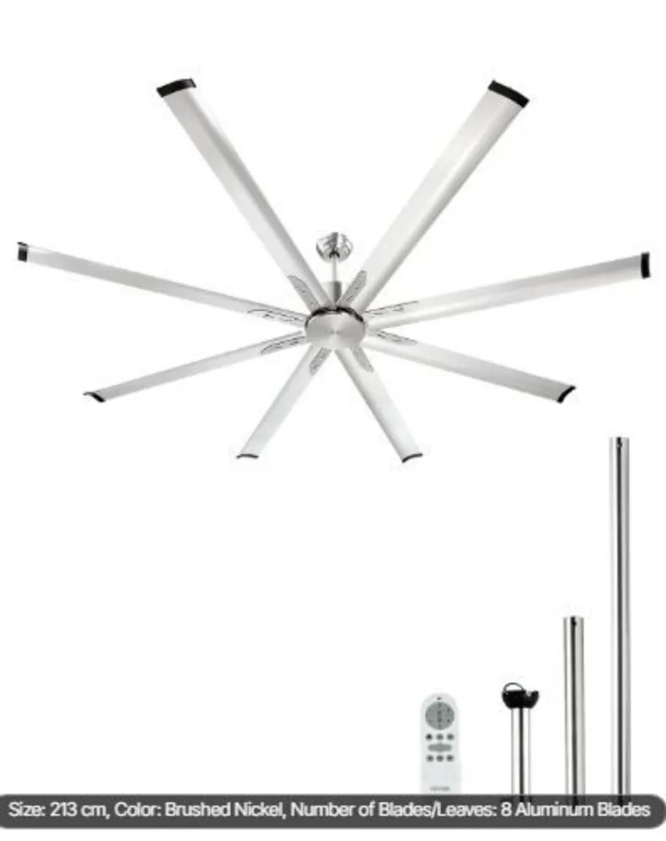 213 cm Ceiling Fan No Light, 6-Speed Remote Contro - Image 4