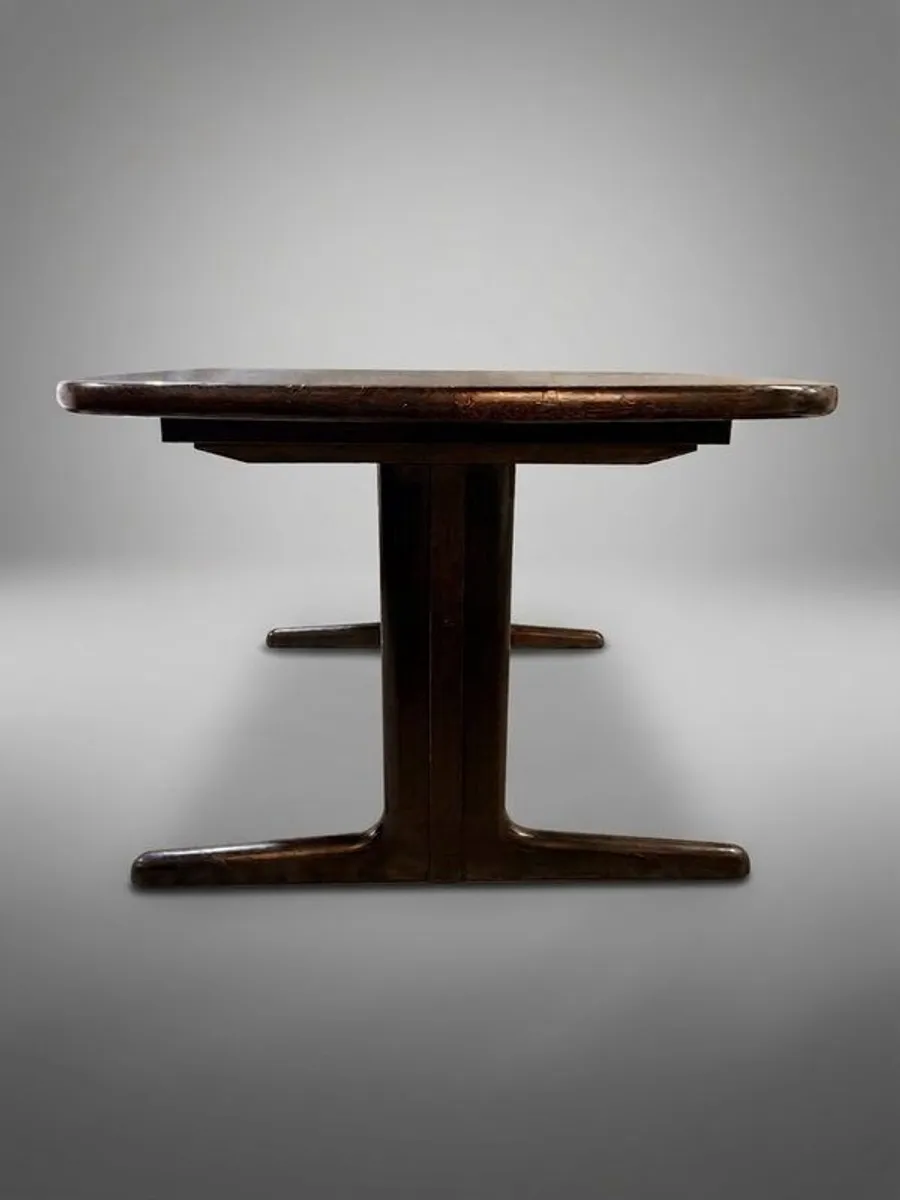 Vintage Danish Mid-Century Extending Oak Dining Table by Skovby - Image 4