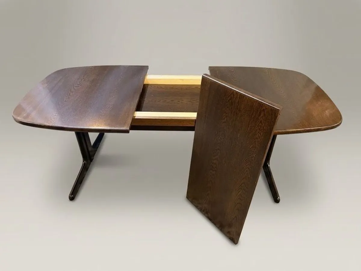 Vintage Danish Mid-Century Extending Oak Dining Table by Skovby - Image 3