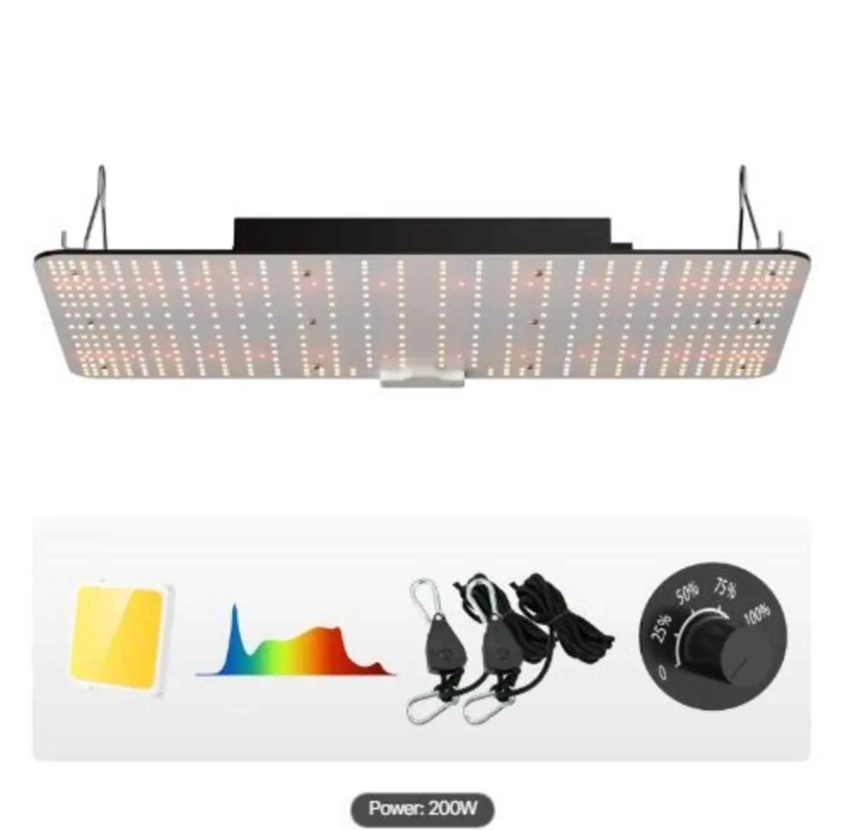 LED Grow Light, 200W Full Spectrum Dimmable - Image 1