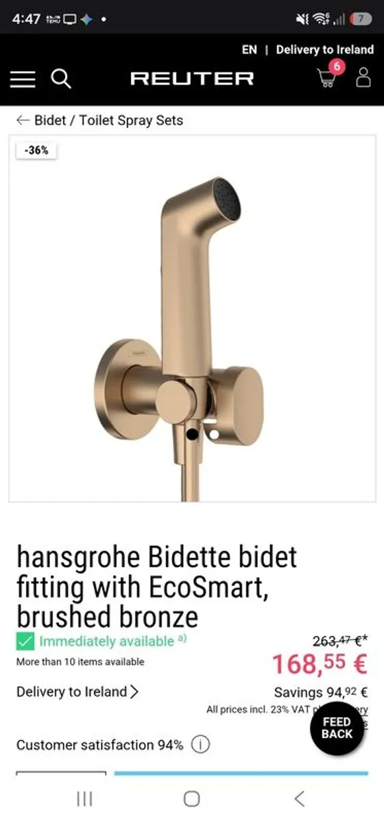 Hansgrohe Bidet Hose