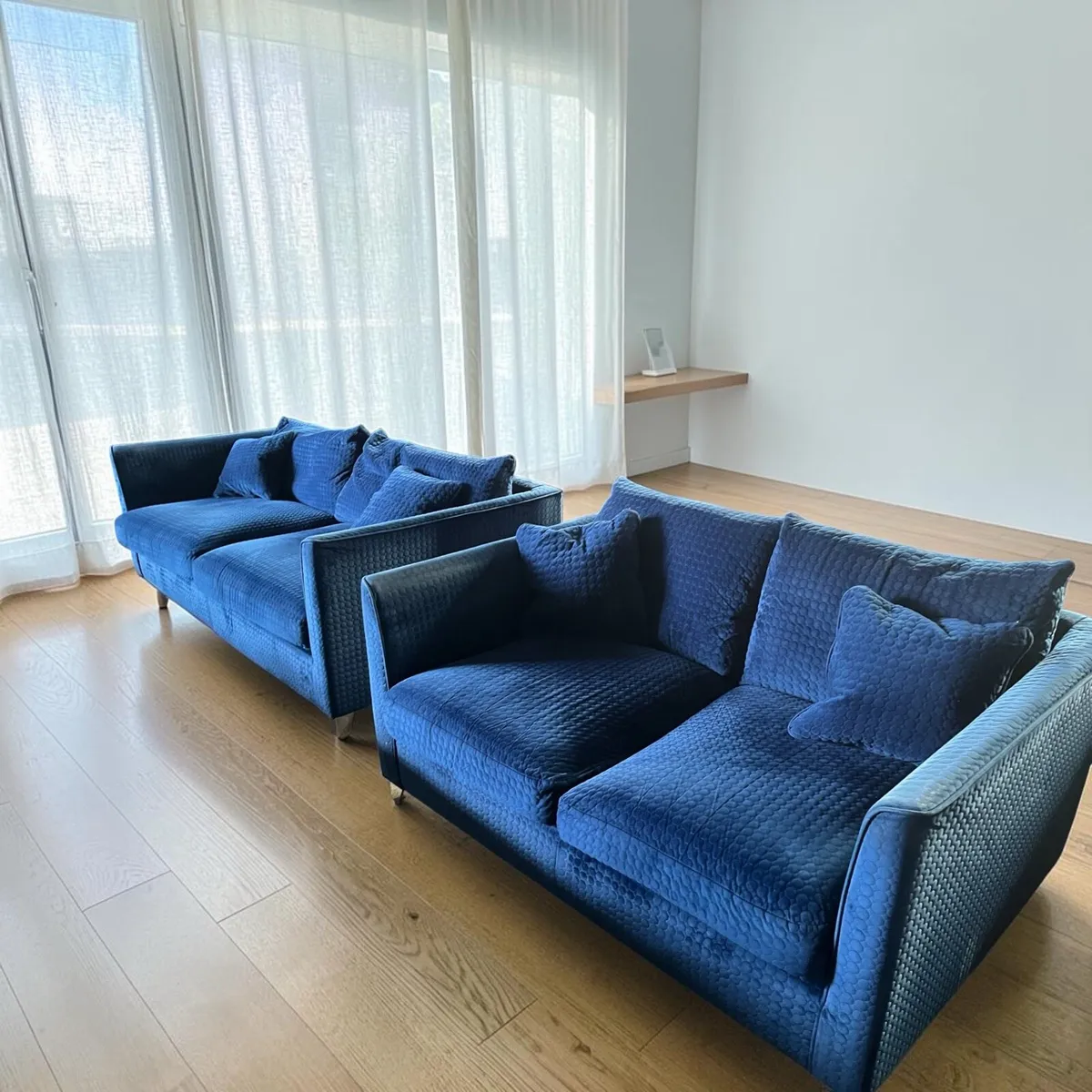 Blue 3+2 sofa set couch furniture - Image 1