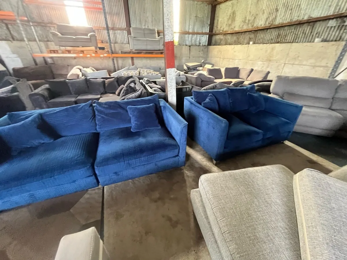 Blue 3+2 sofa set couch furniture - Image 3