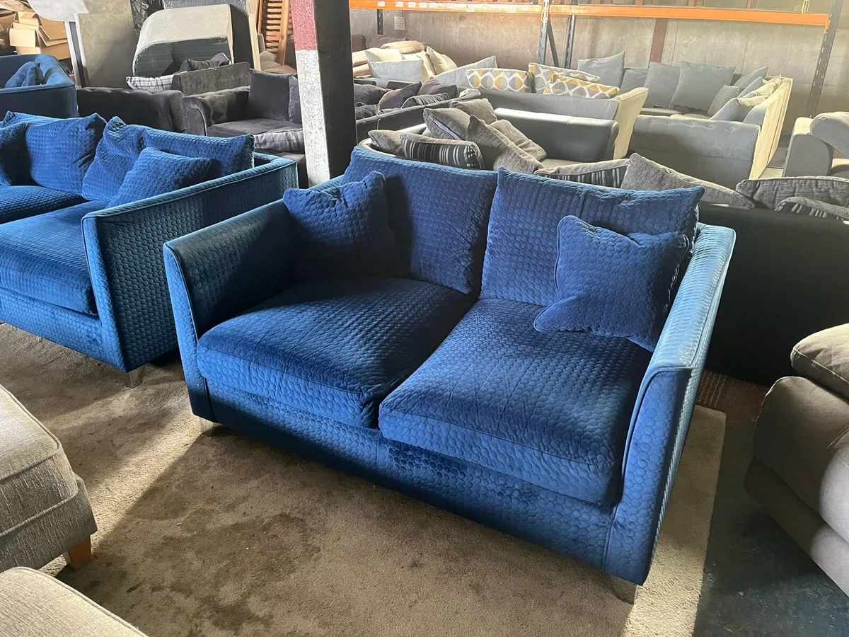 Blue 3+2 sofa set couch furniture - Image 4
