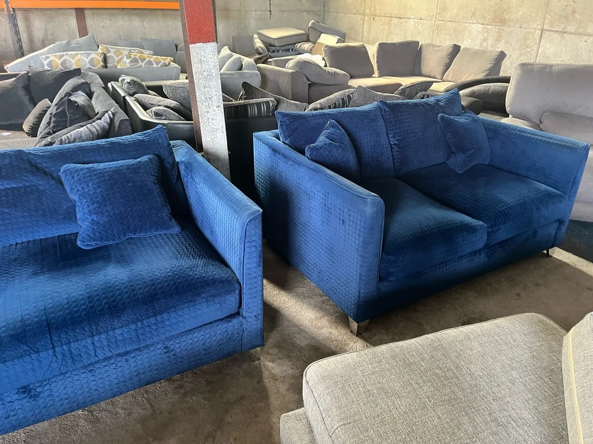 Blue 3+2 sofa set couch furniture - Image 2