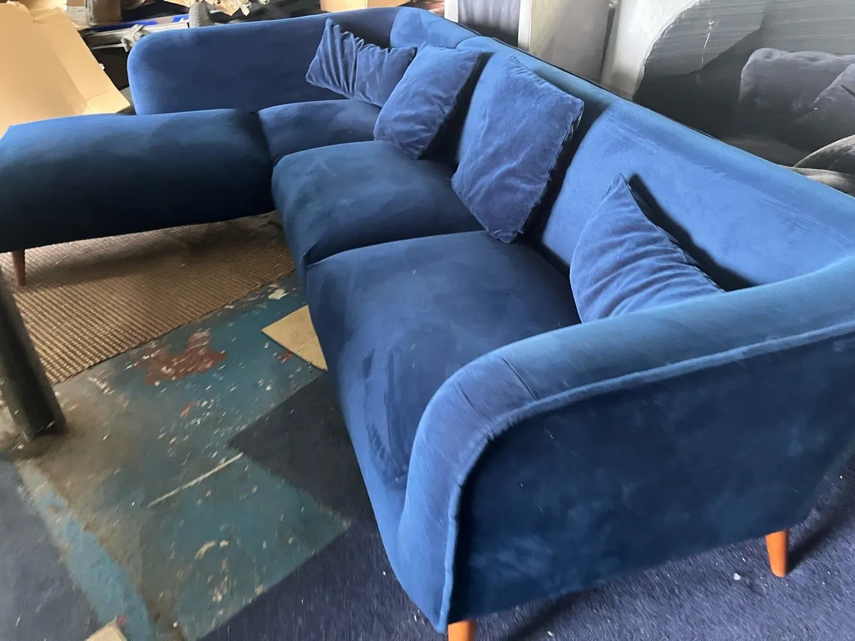 Blue corner sofa set l shaped - Image 3