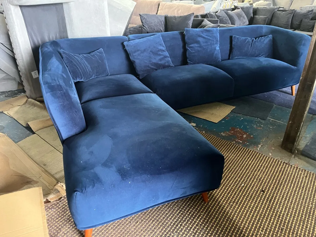 Blue corner sofa set l shaped - Image 2