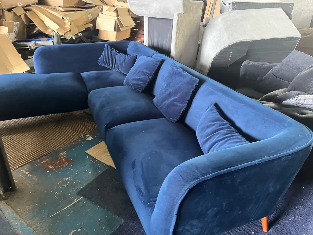 Blue corner sofa set l shaped - Image 4