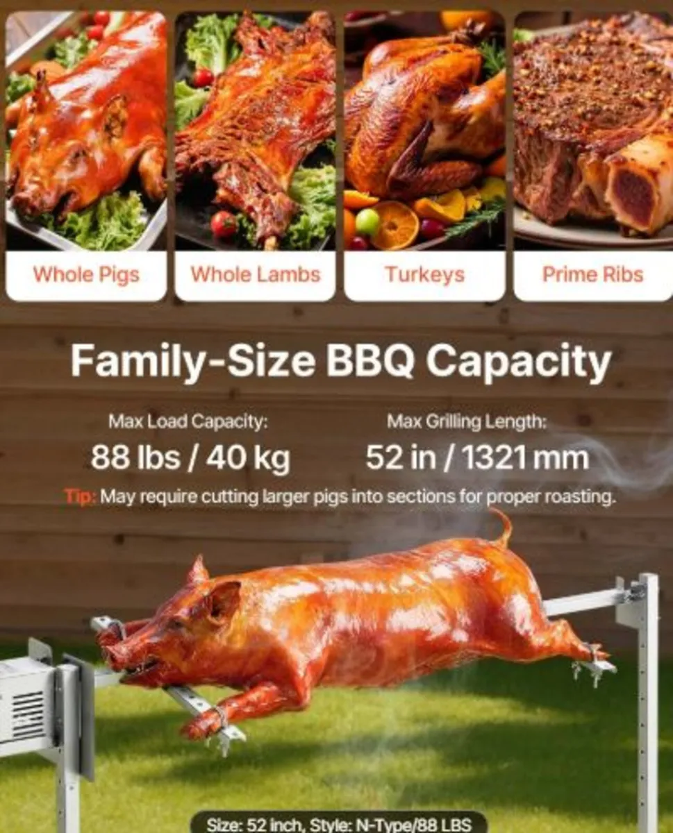 Rotisserie Grill,AC220-240V 8 Level Height Electri - Image 3