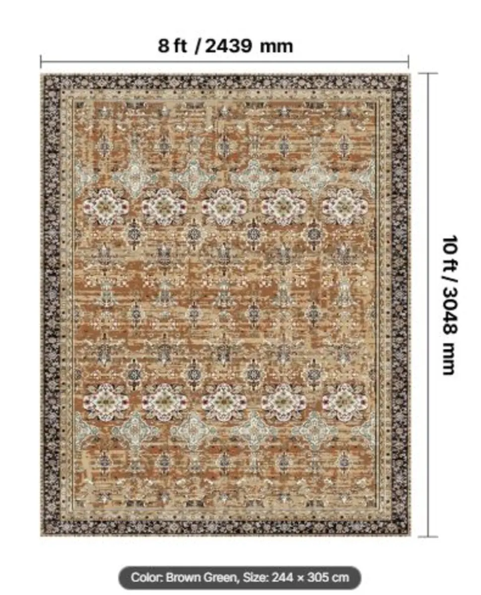 Area Rug, 8 x 10 ft Large Washable Rug, Non-Slip - Image 1