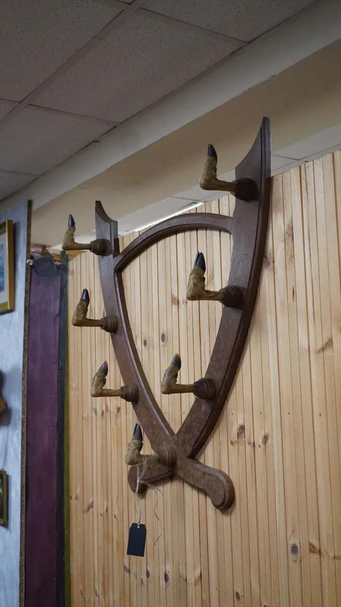 Vintage Deer Hoof Wall Coat Rack - Image 2