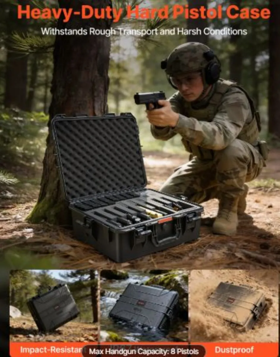 Hard Pistol Case, Heavy Duty Hard Gun Case - Image 3