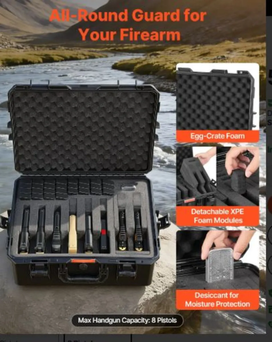 Hard Pistol Case, Heavy Duty Hard Gun Case - Image 4