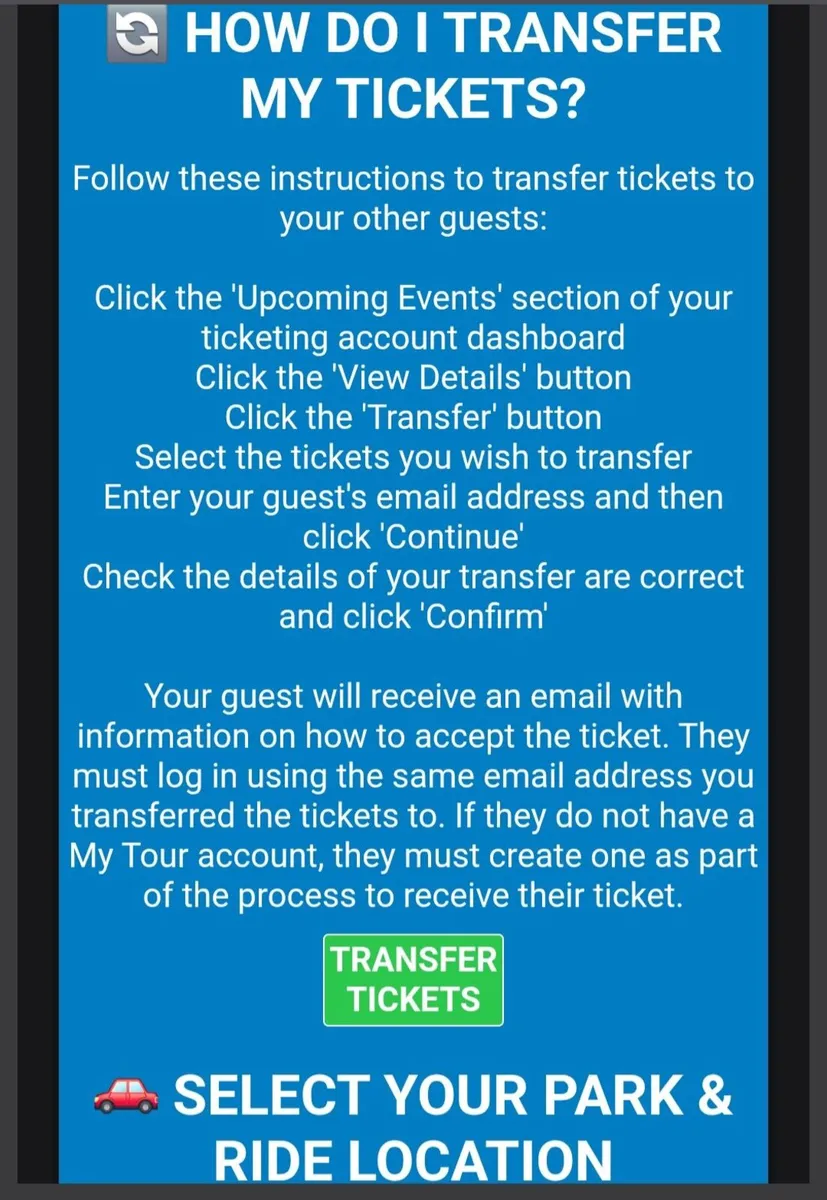 Amgen tickets x3 for  Sunday 13th September - Image 1