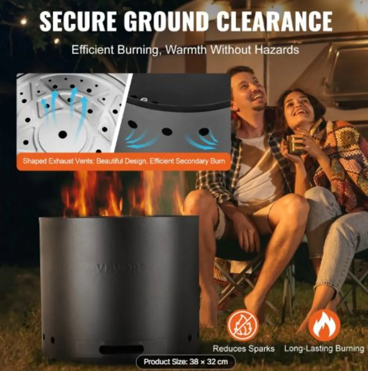 Smokeless Fire Pit Stove Bonfire, H: 12.6 - Image 3