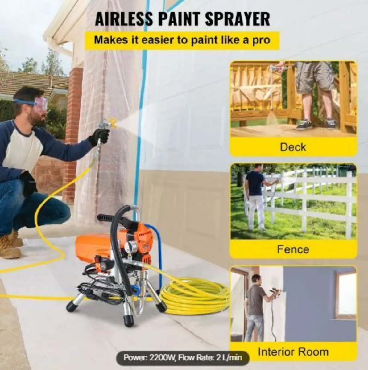 Airless Paint Sprayer with High Pressure Hose - Image 1
