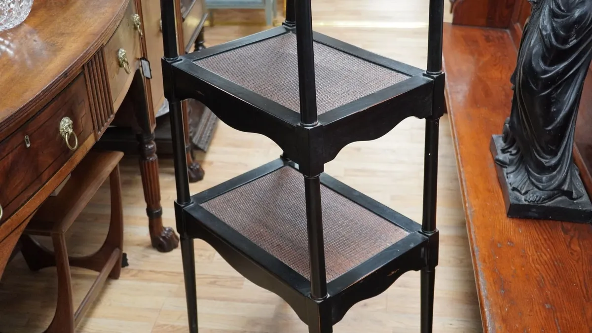 Vintage Ebonised Wooden Etagere / Display Stand - Image 4