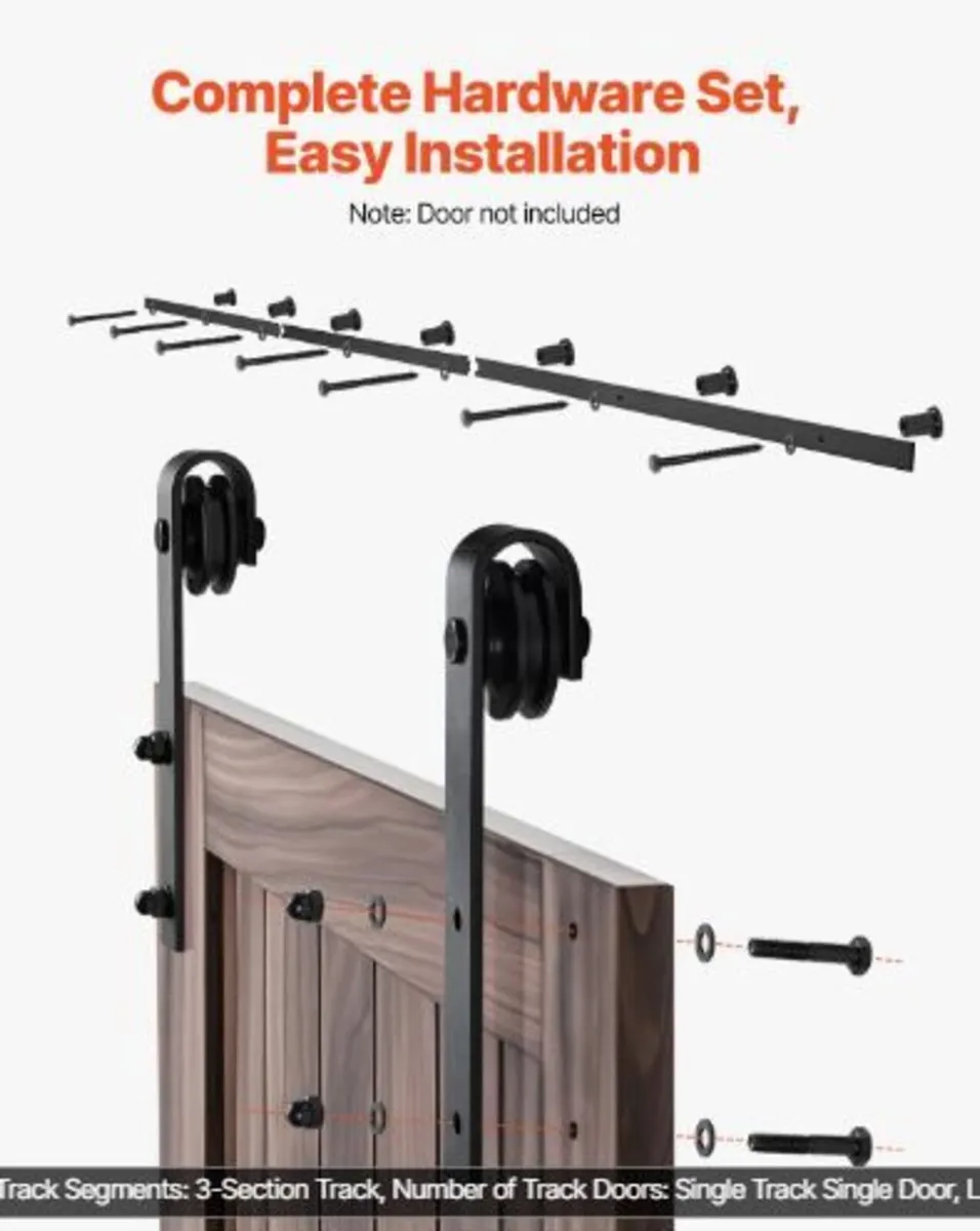 10FT Sliding Barn Door Hardware Kit - Image 2