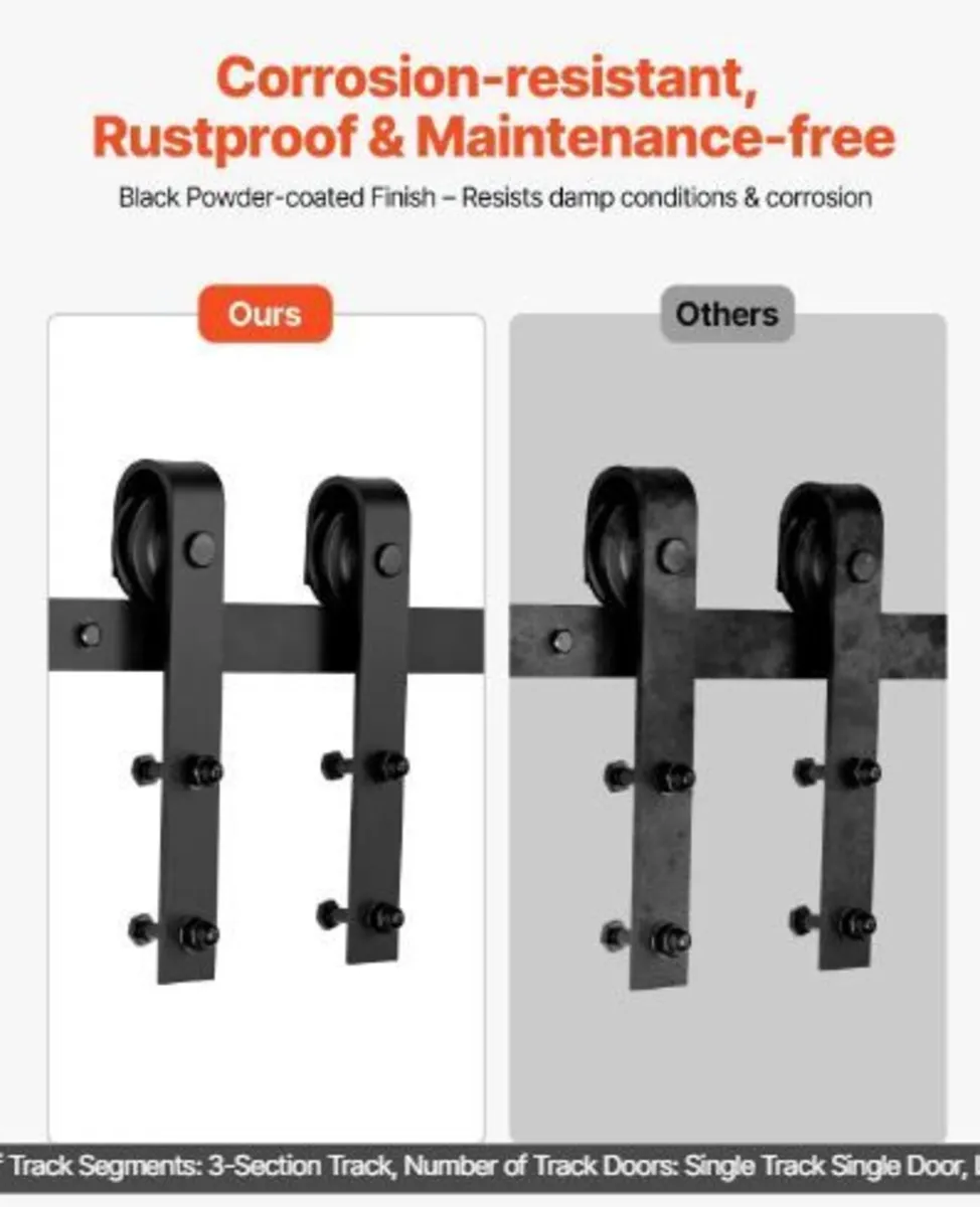 10FT Sliding Barn Door Hardware Kit - Image 3