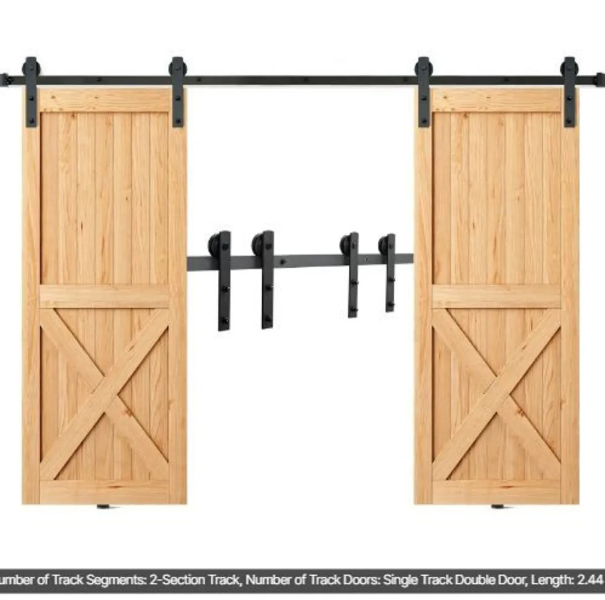 243.8 cm Sliding Barn Door Hardware Kit - Image 1