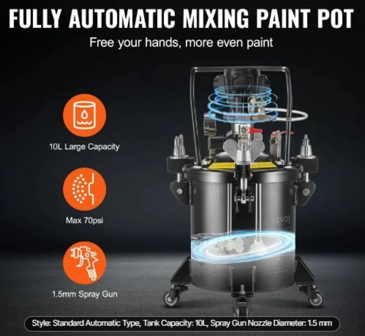 Spray Paint Pressure Pot, 10 L/2.5 gal - Image 3