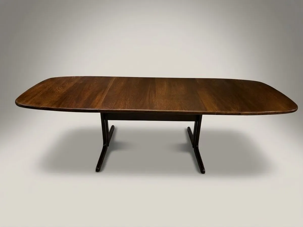 Vintage Danish Mid-Century Extending Oak Dining Table by Skovby - Image 2