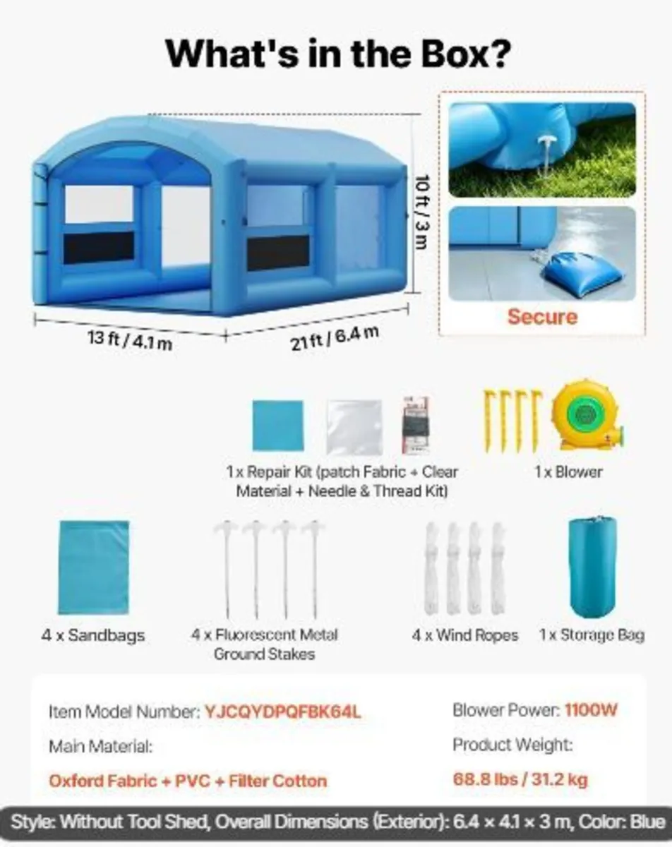 Inflatable Paint Booth, 6.4 x 4.1 x 3 m - Image 4