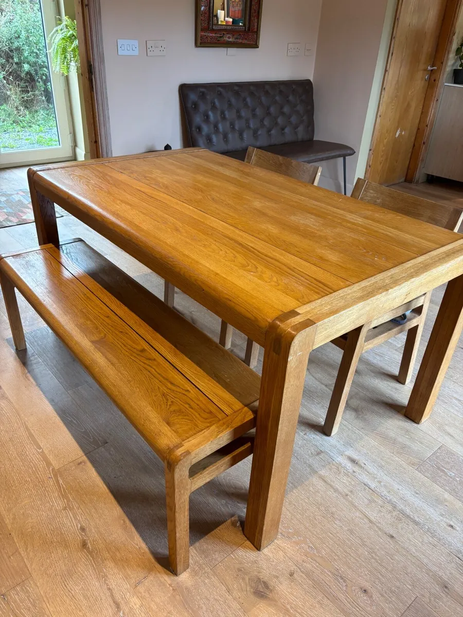Habitat oak dining table - Image 1