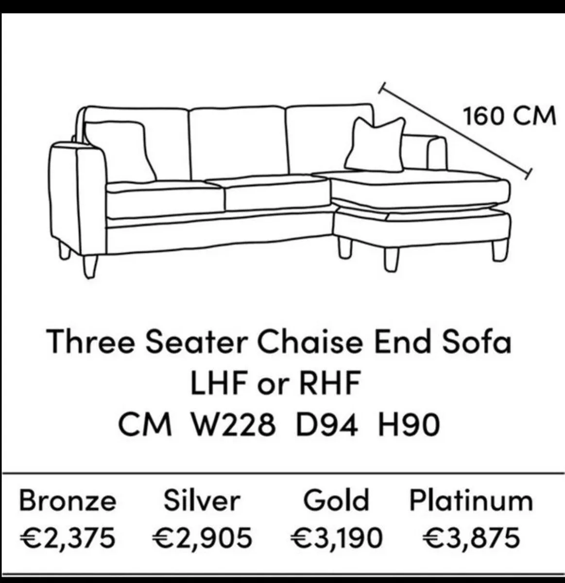 Finline Furniture - Three Seater Chaise End Sofa - Image 4