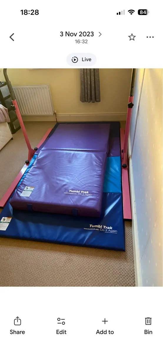 Gymnastics Bar and Mats - Image 1