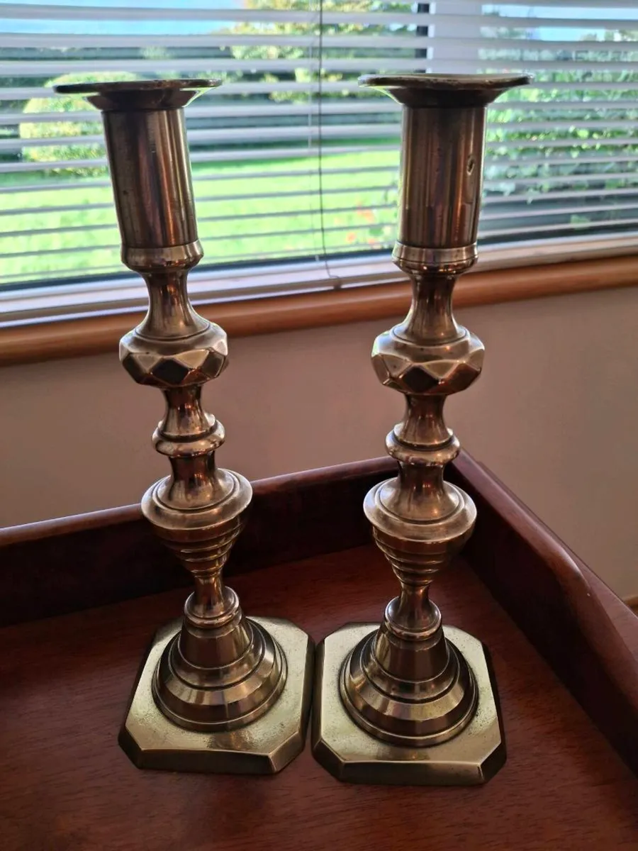 Brass candlesticks - Image 2