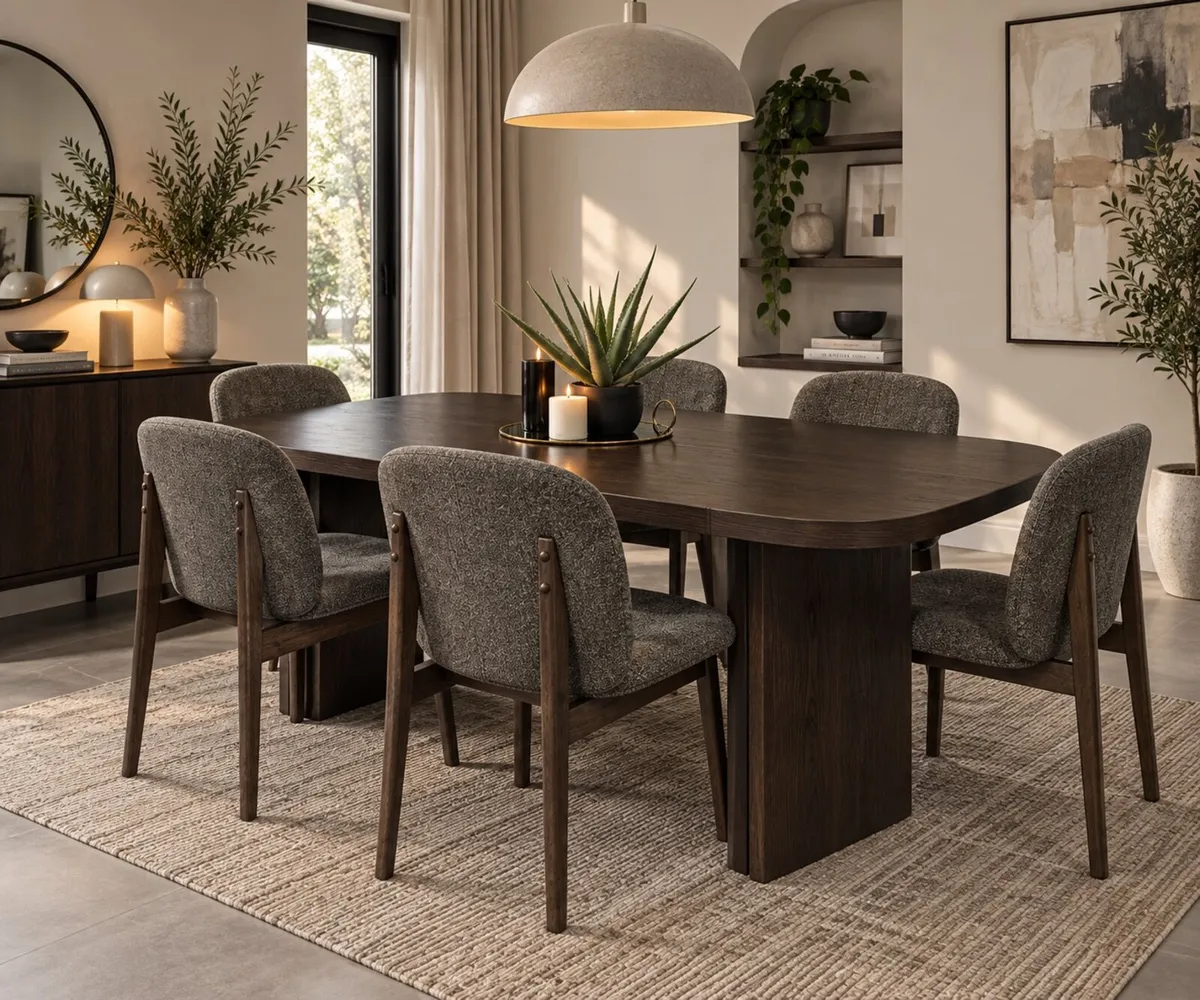 6 Smoked Ash Dining Chairs Ex Display, Like New - Image 1