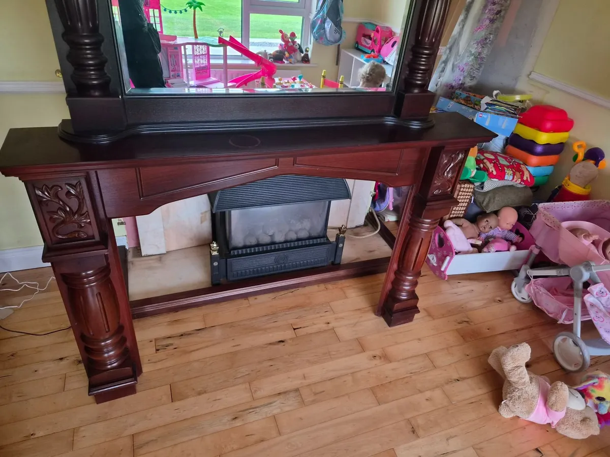 Mahogany fire surround come with mirror - Image 2