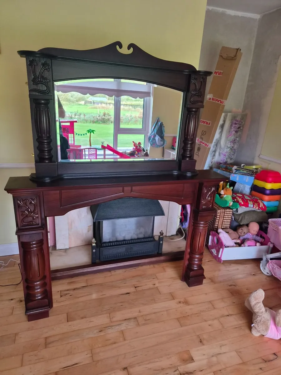 Mahogany fire surround come with mirror - Image 1