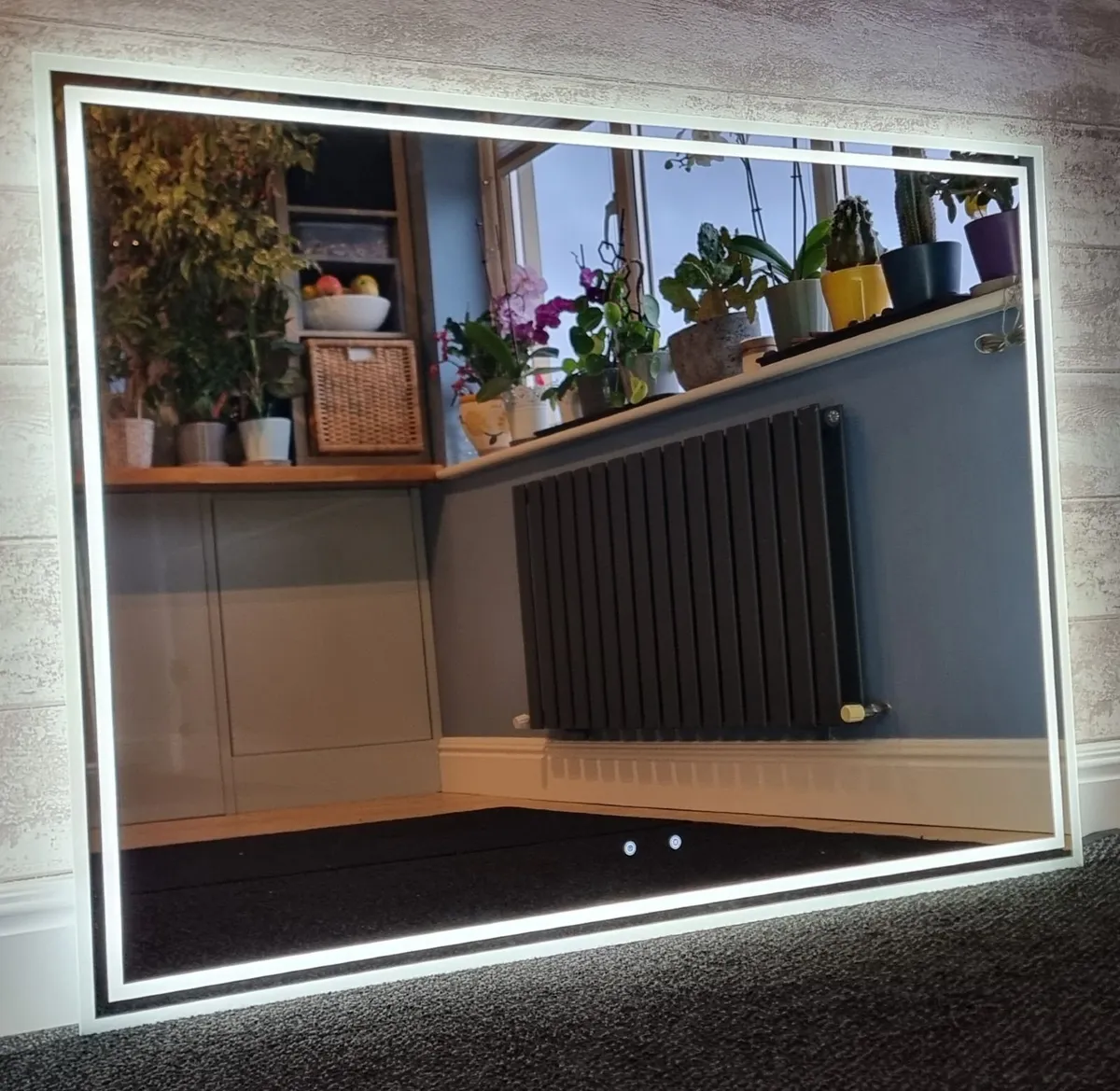 LED Bathroom Mirror Antifog Demister 140x100cm - Image 1