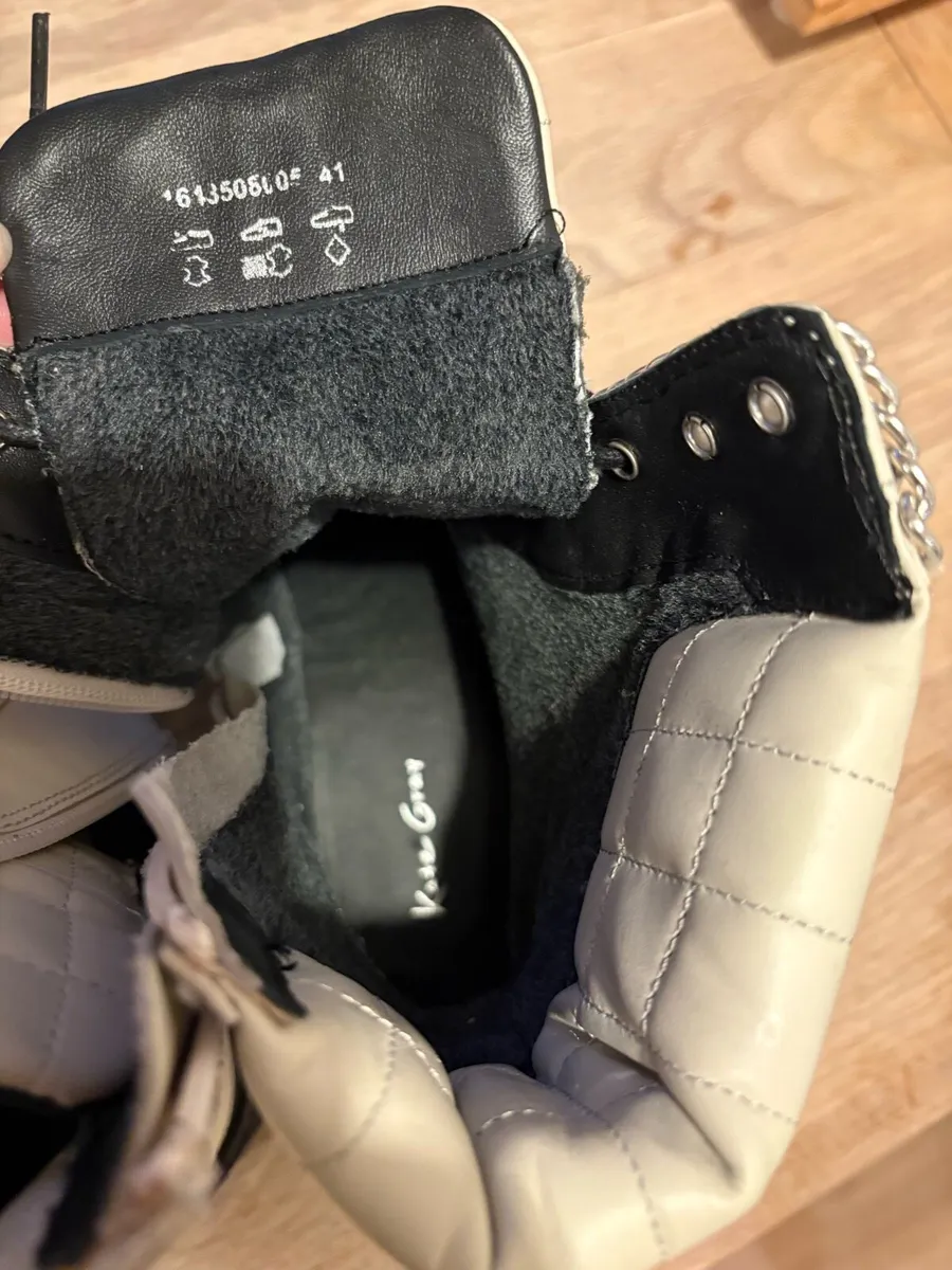 Kate Gray Quilted Boots Size 41 – Worn Once - Image 4