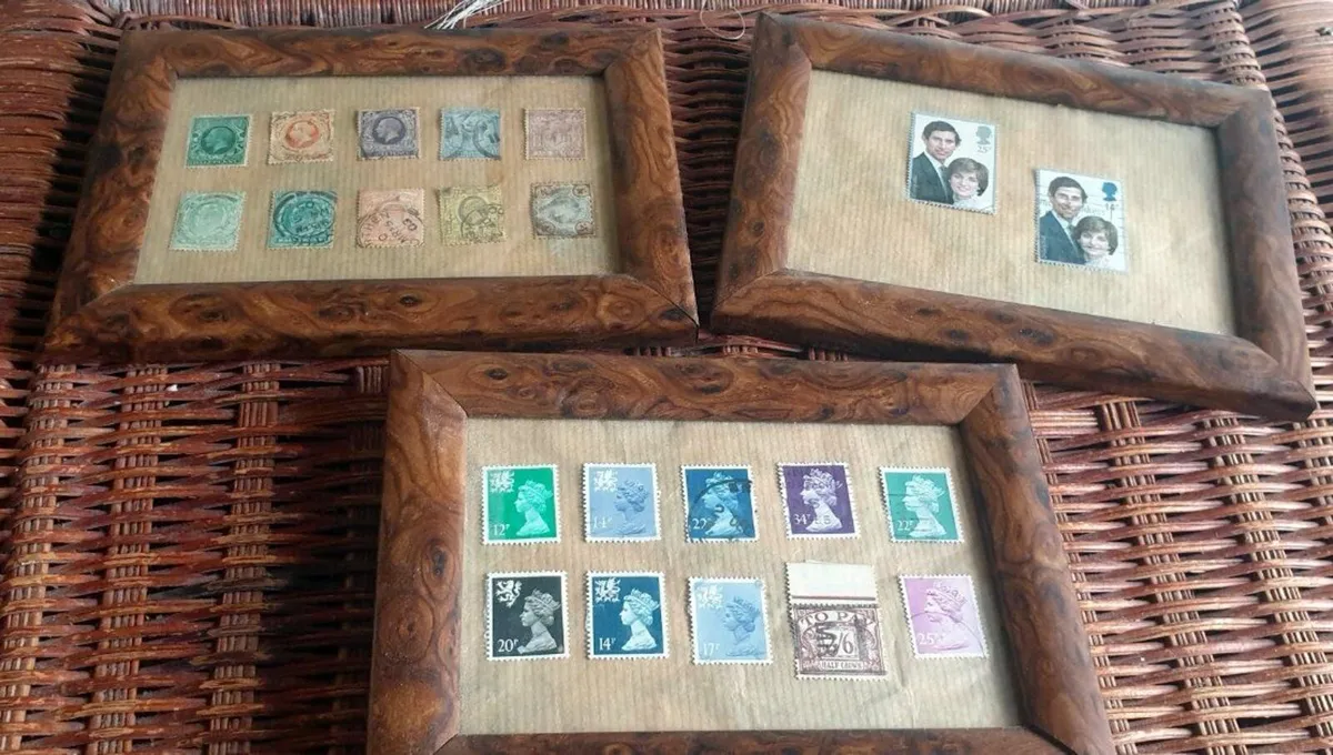 Framed Vintage Postage Stamp Displays – Set Of 3 - Image 1
