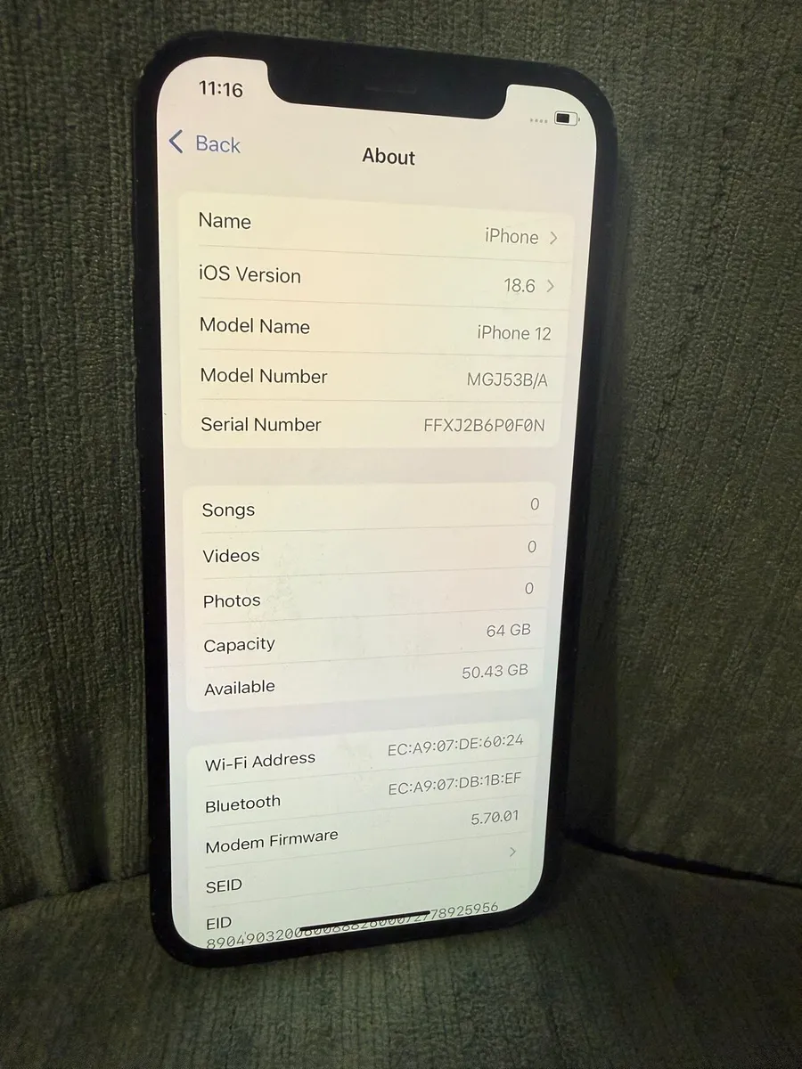 iPhone 12 UNLOCKED 64GB 87% battery in swords - Image 2
