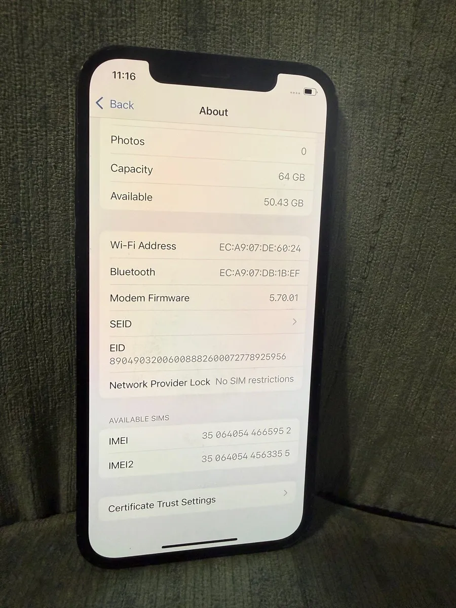 iPhone 12 UNLOCKED 64GB 87% battery in swords - Image 3