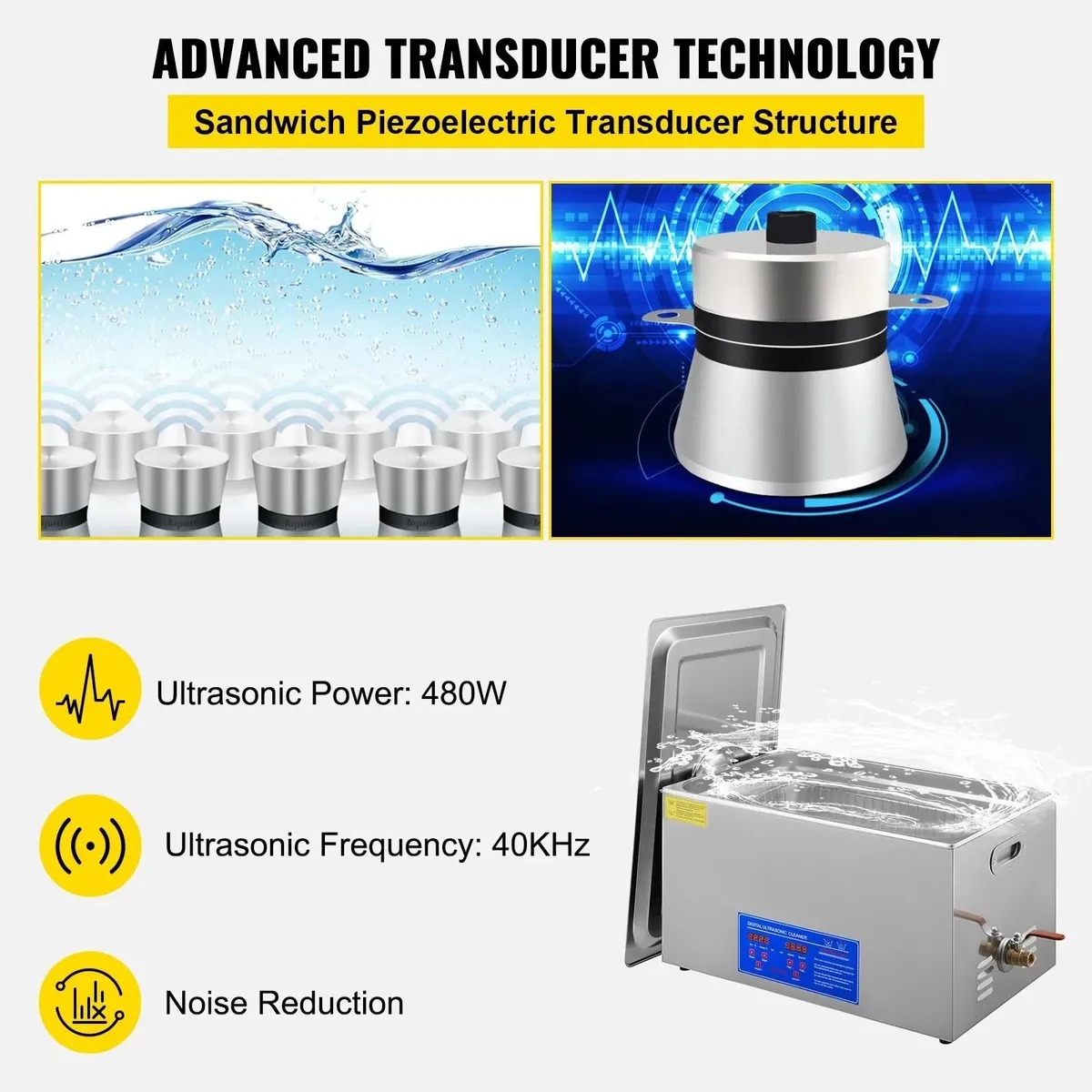 22L Ultrasonic Cleaner with Heater and Timer - Image 2