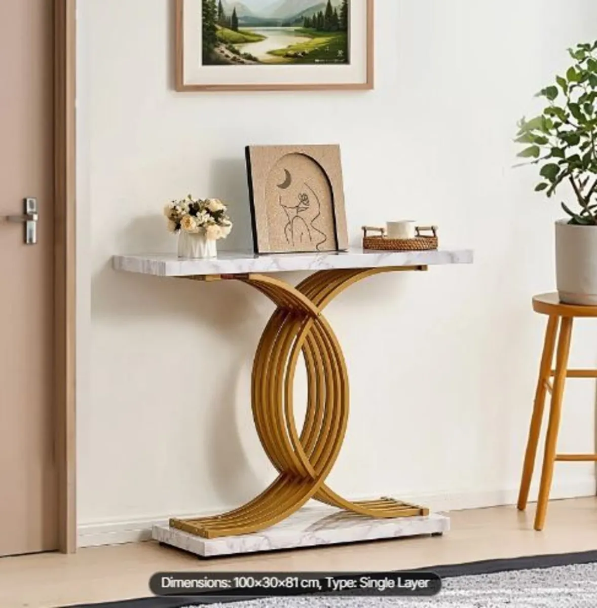 Narrow Console Sofa Table, 39.4 inches - Image 1