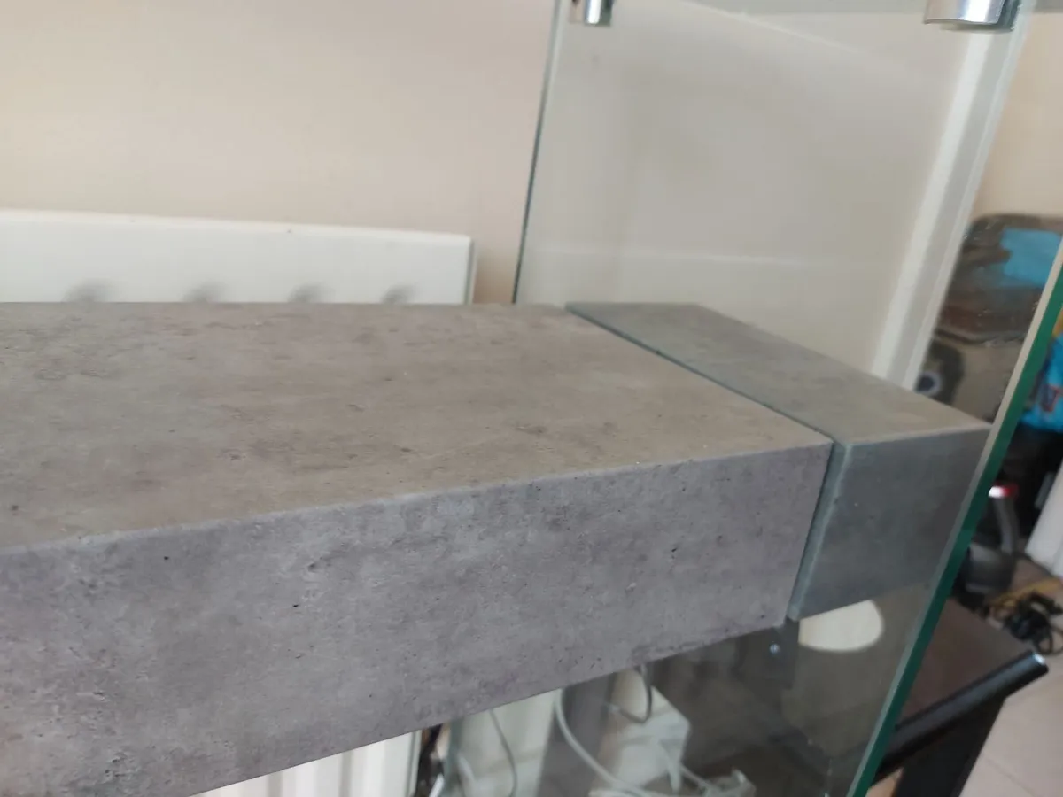 Glass Hall Console Table with Stone Slab Shelf NEW - Image 4