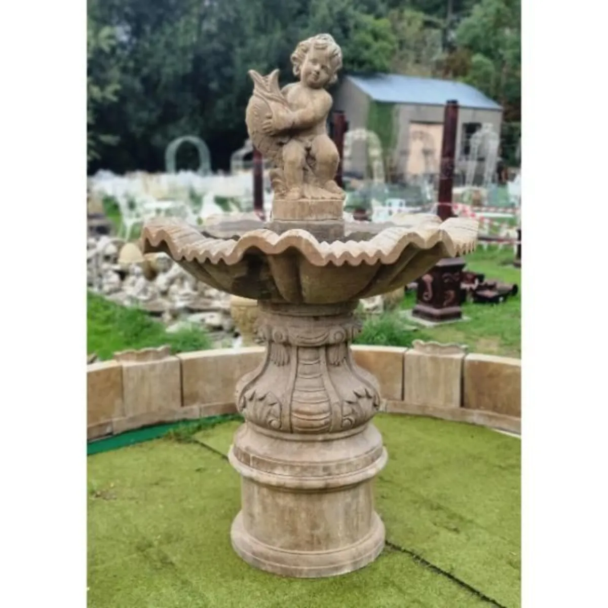Limestone Cherub Fountain CH-NF582 - Image 3